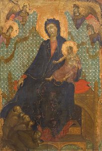 方济各会的圣母，由Duccio di Buoninsegna（约1255-1319年前）创作，木板上的蛋彩画，235x16厘米 作者 杜乔·迪·博尼塞尼亚