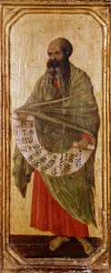 Duccio di Buoninsegna (1255-1318/9)1308-1311年创作的预言家Malachie Detrempe木雕，尺寸42.5x16厘米 锡耶纳，Museo del l