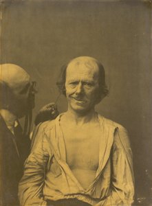 左边是一张放松的脸，右边是虚假的快乐或笑声，1854-1856年，1862年印刷。