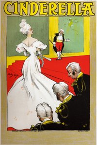 文学。 童话故事。 灰姑娘。 达德利·哈迪 (Dudley Hardy) 于 1890 年在英国伦敦举办的展览海报（海报） 作者 达德利·哈迪