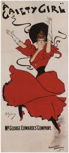 音乐喜剧片《欢乐女孩》（Sidney Jones）的海报，1894年