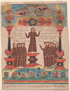耶稣去了他的门徒，第1810-20页（钢笔和墨水在纸上） 作者 Durs Sr. and Rudy，Durs Jr. Rudy
