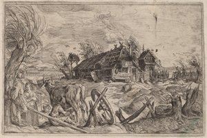 景观与农舍 作者 荷兰 17 世纪，原名 Jacques de Gheyn II