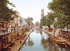查看在乌得勒支的Oudegracht，1890-1900