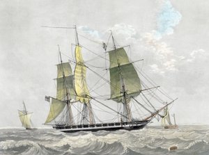 航行中的美国海军护卫舰，十九世纪初（印刷版） 作者 荷兰学校