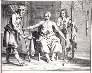 来自Armamentarii Chirurgici的狗的输血由Johannes Schultes（1595-1645）于1671年在阿姆斯特丹出版 作者 荷兰学校