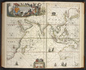 东印度群岛，选自 "De groote nuewwe vermeerde zee-atlas ofte water-werelt。Vertoonende in sigh alle zee-kusten des aardtryks...