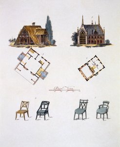 花园装饰品，来自G. van Laar的“花园宝石杂志”，出版于1802年 作者 荷兰学校
