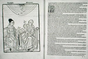 Hunterian Bx.3.41 f.1v-2r Concordantia astronomie cum theologia, by Pierre d