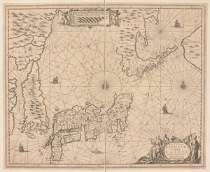 日本地图，Nova et accurata Japoniae, Terrae Esonis ac Insularum adjacentium ex nivissimâe detectione descriptio 作者 荷兰学校