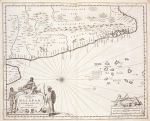 马拉巴尔海岸地图，东印度群岛，1672年