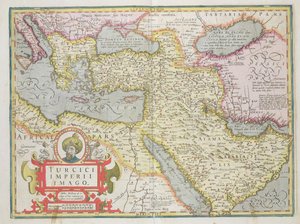 Mercator Atlas酒吧的土耳其帝国地图。作者：Jodocus Hondius（1563-1612）阿姆斯特丹，1606