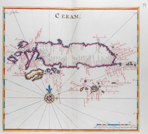 印度尼西亚塞拉姆岛（塞拉姆）地图。 作者 荷兰学校