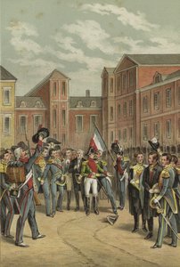 1814年，拿破仑在枫丹白露宫的白马庭院告别了皇家卫队 作者 荷兰学校