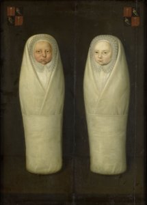 襁褓双胞胎的肖像：Jacob de Graeff和Aeltge Boelens的早逝儿童，c.1617 作者 荷兰学校