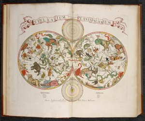 黄道十二宫星盘(Stellatum Planisphaerium)，带有黄道十二宫标志的星盘