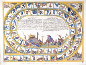 哥萨克游戏与不同类型的俄罗斯士兵的插图，c.1815-16 作者 荷兰学校