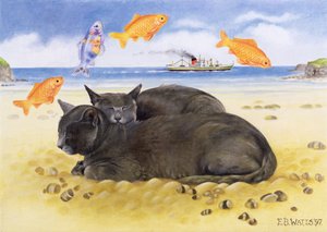 Fish Dreams，1997（画布上的丙烯酸） 作者 EB瓦特