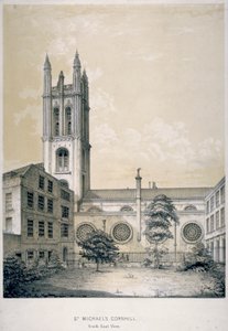伦敦市康希尔的圣迈克尔教堂的东南视图，1840年 作者 EJ狄金森