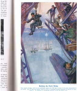 建造Forth桥，插图来自1914年伦敦卡塞尔出版的“海洋奇观”