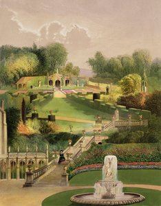 1857年出版的“英格兰花园”中的山城花园，库姆堡