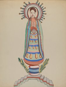 新墨西哥州，布尔托，多色木制人物，1935-1942年。 作者 E. 博伊德