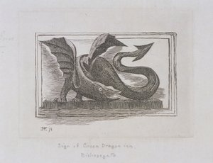 伦敦Bishopsgate的绿龙旅馆的标志，1871年 作者 爱德华兹