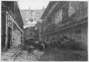 伦敦市Bishopsgate的绿龙旅馆，1871年 作者 爱德华兹