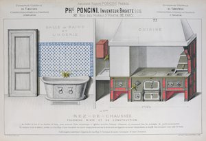 Kitchen and bathroom designs, illustration from the 