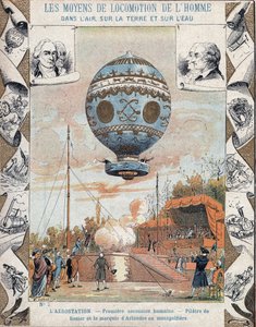 第一次载人自由气球飞行，Pilatre de Rozier和Marquis d
