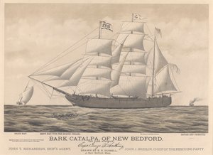 新贝德福德的 "Catalpa "号游艇、警艇、船艇和英国船只 "Georgette "号 作者 EN罗素