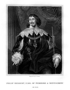 菲利普·赫伯特（Philip Herbert），彭布罗克第4伯爵，朝臣和政客，1828年。 作者 E.斯克里文