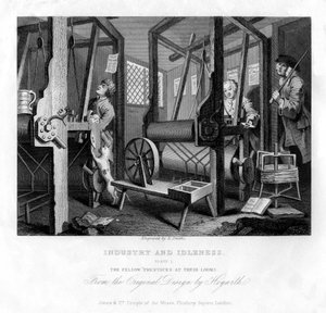 织布机上的同胞在1833年出版的《工业与闲置》一版中。 作者 史密斯
