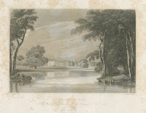 Rolleston Hall：线条雕刻，编号[c 1840] 作者 潜行者