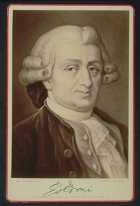 Carlo Goldoni的肖像（1707-93）（打印） 作者 E.哈德勒之后