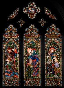 1860年，天使报喜，探访和耶稣降生 作者 E.和Halliday Burne Jones