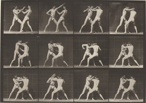 板块编号340。拳击，张开手掌的鞋子，1887年。 作者 爱德沃德·迈布里奇