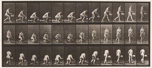 板251.跪在左膝，左手篮和上升，1872-1885 作者 爱德沃德·迈布里奇