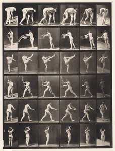 Plate 526. A, Lifting Ball; B, Emptying Bucket of Water 作者 Eadweard Muybridge