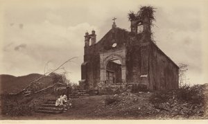 圣米格尔教堂遗址，巴拿马，1877 年（照片） 作者 爱德沃德·迈布里奇