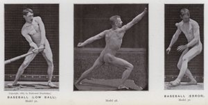 The Human Figure in Motion: Baseball, low ball; Baseball, error (b/w photo) 作者 爱德沃德·迈布里奇