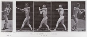 The Human Figure in Motion: Phases in batting at baseball (b/w photo) 作者 爱德沃德·迈布里奇