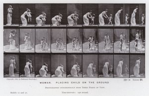 The Human Figure in Motion: Woman, placing child on the ground (b/w photo) 作者 爱德沃德·迈布里奇