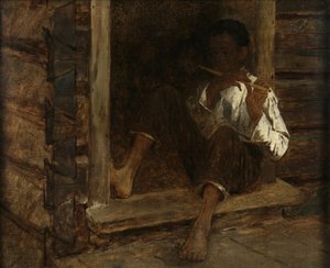 黑男孩，约1860-61（布面油画） 作者 伊士曼·约翰逊