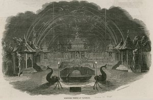 在皇家Vauxhall庭院的烟花寺庙，伦敦
