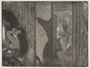 1879-80年，在更衣室里的女演员。 作者 埃德加·德加