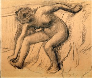 浴后，1892年。 作者 埃德加·德加