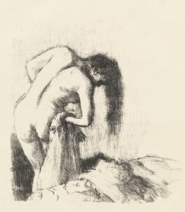 浴场后的La sortie du bain小板，约1891年。 作者 埃德加·德加