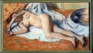 沐浴或裸露后，埃德加·德加（Edgar Degas）的粉彩画
