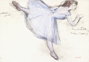 轮廓视图中的蔓藤花纹舞者，1885-90年 作者 埃德加·德加